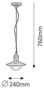 Rabalux 8737 - Vonkajšie závesné svietidlo OSLO 1xE27/60W