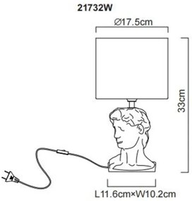 Globo 21732W - Stolná lampa HERMES 1xE14/40W/230V biela