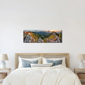 Obraz - Horská krajina (s hodinami) (90x30 cm)