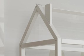 Detská domčeková posteľ z masívu borovice LUCKY HOUSE - 200x90 cm - biela