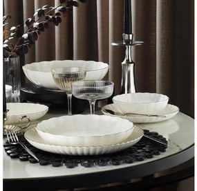 Jedálenská súprava 27 ks biela/strieborná/porcelán