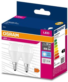 Žiarovka LED OSRAM E14 P45 7W 4000K 2ks