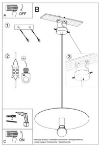 Sollux SL.0853 - Luster na lanku FLAVIO 1xE27/60W/230V čierna