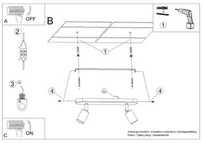 Bodové svietidlo Fornes 2, čierne telo svietidla, (možnosť polohovania)