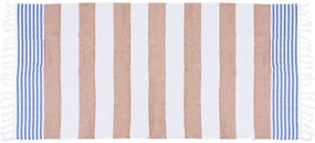 Plážová osuška FARAO 90 x 180 cm, hnedo-biela, 70% bavlna | 30% polyester