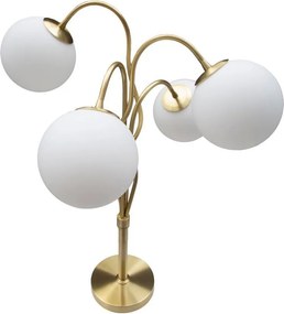 Biela/v zlatej farbe stolová lampa so skleneným tienidlom (výška 74 cm) Glamy – Mauro Ferretti