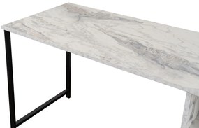 Kancelářská sestava pro 2 osoby TWIN bílý mramor/černá