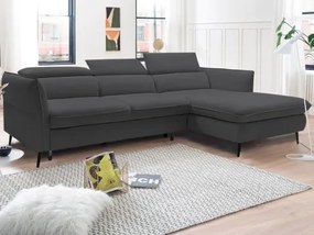Rohová sedacia súprava Mango, tmavo šedá látka, pravý roh%