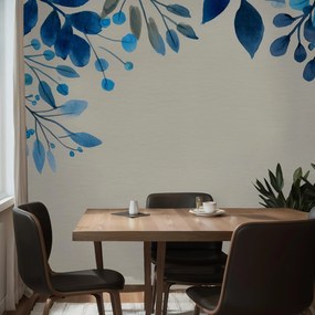 Fototapeta - Modré listy (147x102 cm)