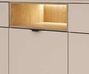 Široká komoda Avola, 180 cm, béžová kašmír/dub cremona