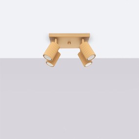 Stropné svietidlo Karbon, 4x zlaté kovové tienidlo, (možnosť polohovania)