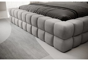 Sivá čalúnená dvojlôžková posteľ s úložným priestorom s roštom 180x200 cm Dizzle – ELTAP
