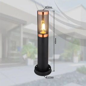 Globo 3158BC - Vonkajšia lampa BOSTON 1xE27/23W/230V IP44 45 cm čierna/meď