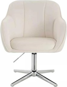 LuxuryForm DESIGN Stolička AVOLA VELUR na striebornom kríži - biela