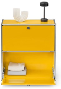 Kovová odkladacia skrinka »CN3« s výklopnými priehradkami, žltá