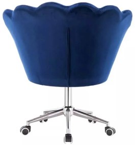LuxuryForm DESIGN Kreslo FREY VELUR na striebornej podstave s kolieskami - modré