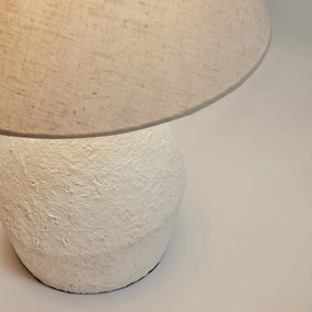 Biela stolová lampa s textilným tienidlom (výška 43 cm) Noara - Kave Home