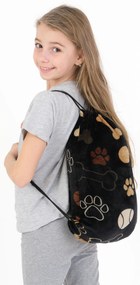 Baránková mikina mikroplyš – Psie labky čiernej veľkosť S detská