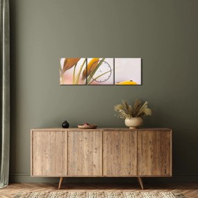 Obraz - Jarné kvety (s hodinami) (90x30 cm)