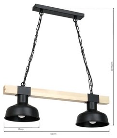 Luster na reťazi FARO 2xE27/60W/230V