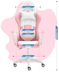 Detská stolička na hranie v ružovej farbe pre dievča KIDS PINK- WHITE