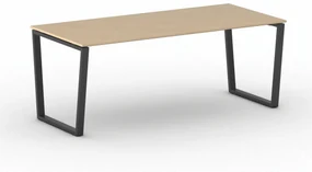 Kancelársky stôl PRIMO IMPRESS, čierna podnož, 2000 x 900 mm, buk