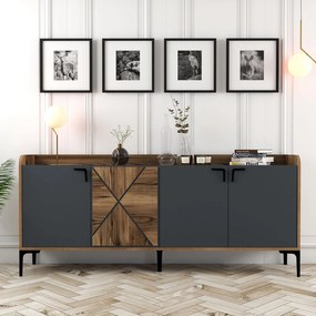 Konzolový stolík Venedik - Walnut, Anthracite
