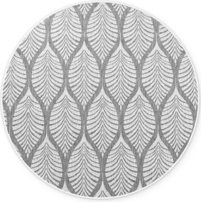 NORTHRUGS, Kusový koberec Duet Liora 106246 White/Gray kruh - na von aj na doma, 160x160 (priemer) kruh, šedá, chodba / predsieň