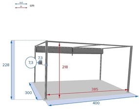 DEOKORK Záhradný hliníkový altánok DARWIN 3x4 m