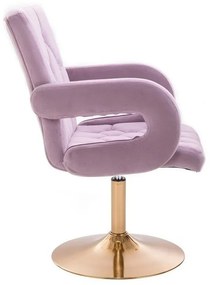 LuxuryForm DESIGN Stolička BOSTON VELUR na zlatom tanieri - levanduľa