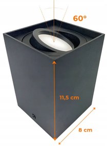BERGE Podhľadové bodové svietidlo 6686 výklopné štvorec - biela - 115mm