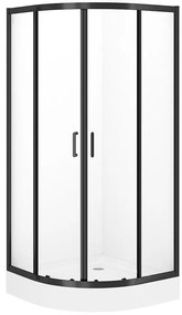 Sprchový kút polkruhový Brasco 90x90x190 black S168-004