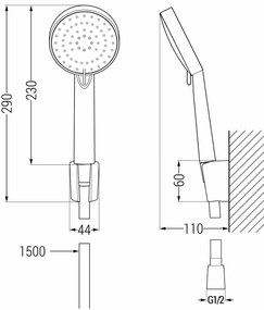 Mexen Pecos vaňová sada R75, čierna - 72703R75-70