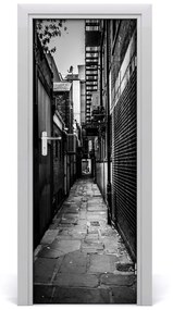Fototapeta samolepiace na dvere mestské uličky 95x205 cm