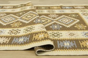 Obojstranný koberec / behúň Kilim medový 3