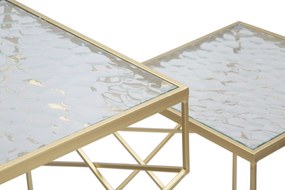 Sada 2 ks odkladacích stolíkov Glassy Coppia zlatá