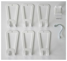 Biely vešiak na kabelky so zavesením na dvere a 6 háčikmi YAMAZAKI Kanazawa