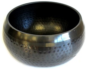Spievajúca miska čierna mosadzná  - 18cm