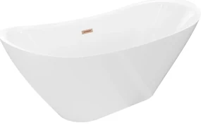 Mexen Lotos, voľne stojaca vaňa 160 x 75 cm, biela, medený matný prepad, 52051607700-65