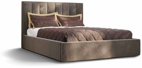 Manželská posteľ 160 cm Ocie (hnedá) (s roštom a úložným priestorom). Vlastná spoľahlivá doprava až k Vám domov. 1047115