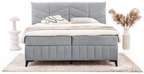 Posteľ Boxspring Penia 180x200 s úložným priestorom - popolový hydrofóbny zamat Element 24