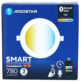Aigostar-SADA 3x LED Stm. podhľ. svietidlo MESH 9W/230V 2700K-6500K pr. 14,5 cm