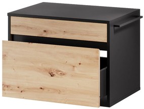 Závesná skrinka pod umývadlo Mossa 56 60 cm dub Artisan/čierna