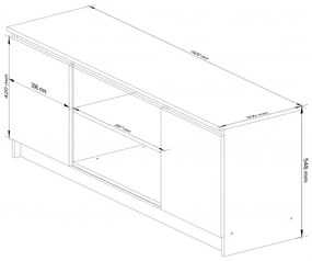 Stolík pod TV RTV 140 2D 1P biely