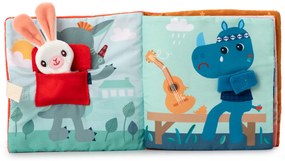 Lilliputiens - textilná knižka s aktivitami - jelenček Stella a jeho maznáčik