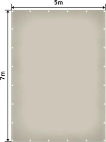 JAGO Plachta 650 g/m², hliníkové oká, sivá, 5 x 7 m