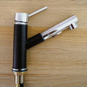 Gamma Cado, stojanková drezová batéria s výsuvnou výlevkou, čierna-chrómová, GMA-BCO-BK