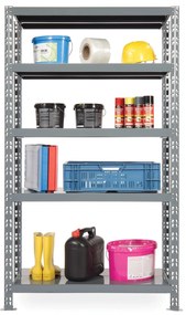 Policový regál 1800x1200x500 mm, 5 políc, nosnosť police 300 kg, prídavný