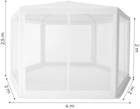 Záhradný pavilónový altánok, s moskytiérou, biely, MultiGarden