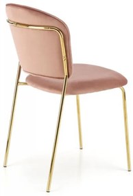 Jedálenská stolička DIONA — oceľ, látka, ružová